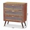 Baxton Studio Calida Mid-Century Whitewashed Natural Brown Finished Wood and Rattan 3-Drawer Storage Cabinet 178-11411-Zoro - alternate 4